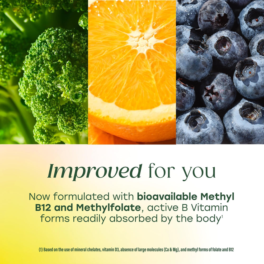 MegaFood methyl B12 and methylfolate source benefits.