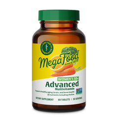 MegaFood Multi for Women 55+ bottle front, daily wellness support