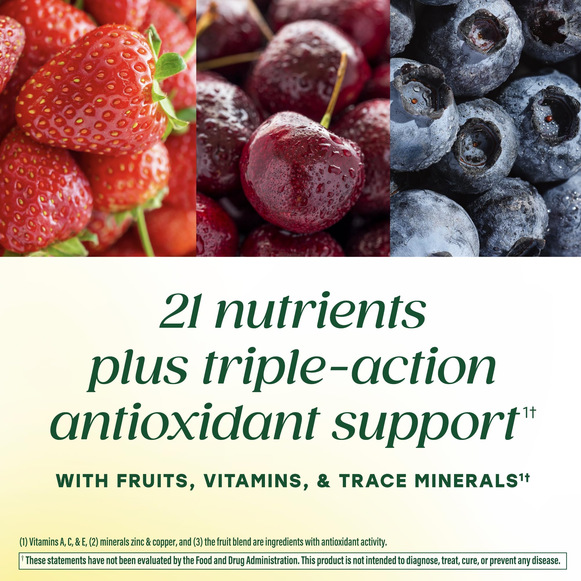 MegaFood nutrition facts panel emphasizing key nutrients and serving size.