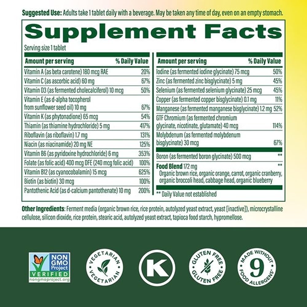Close-up of MegaFood One Daily Iron Free tablets for convenient daily supplementation.