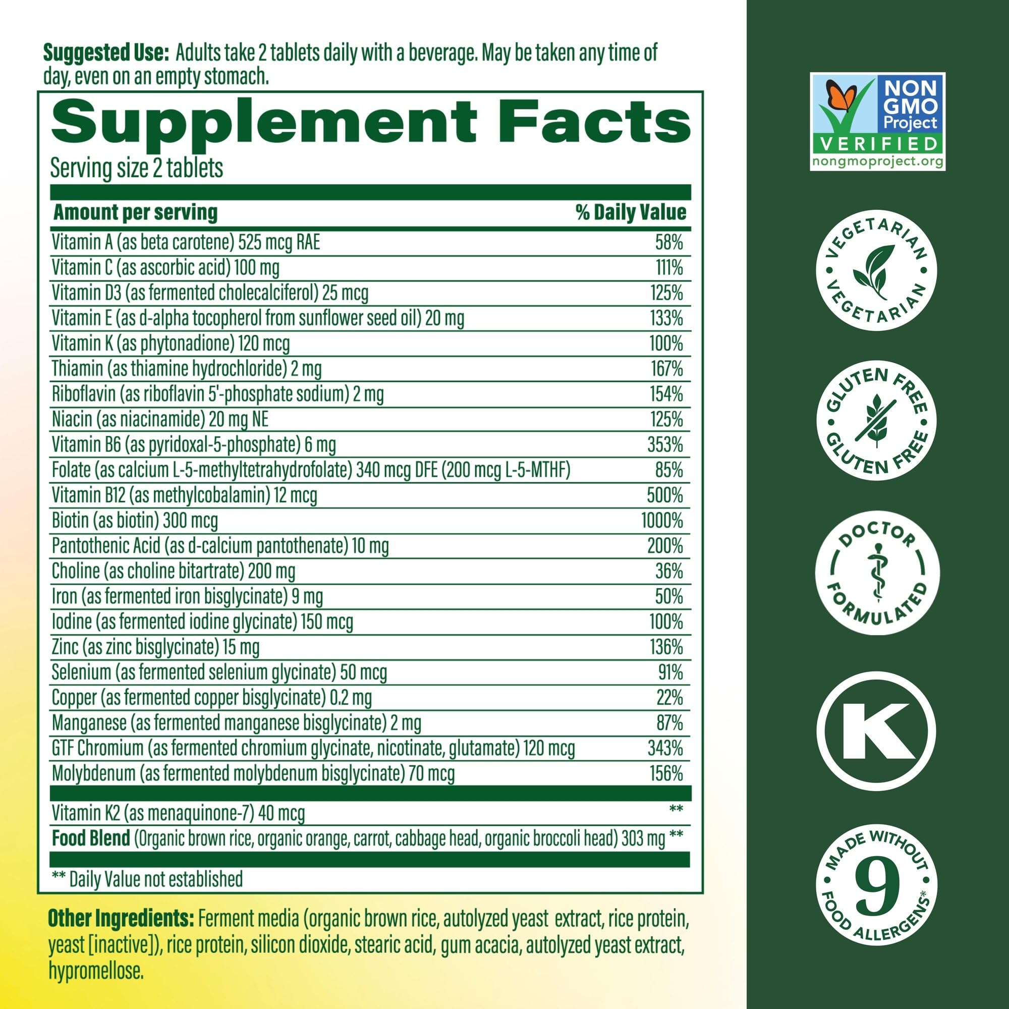 Real-food ingredients like broccoli, oranges and carrots in MegaFood blend