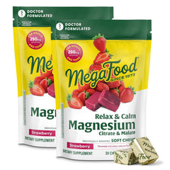 MegaFood Relax + Calm bottle promotes daily calm.