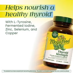 MegaFood Thyroid Strength includes ashwagandha for energy and focus