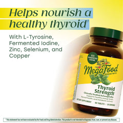 MegaFood Thyroid Strength label close-up highlighting allergen-free status.