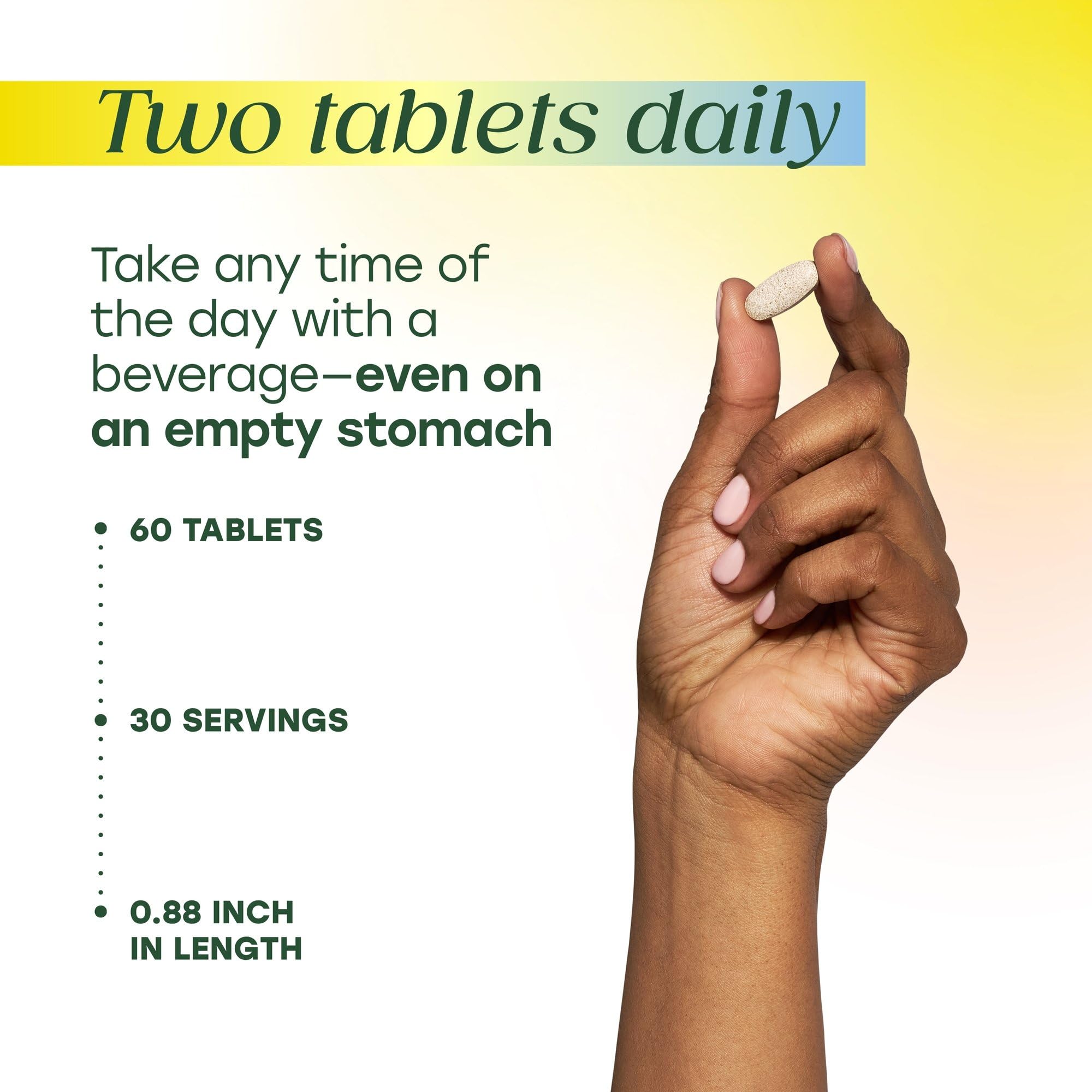 MegaFood Thyroid Strength serving info indicates two tablets per serving.