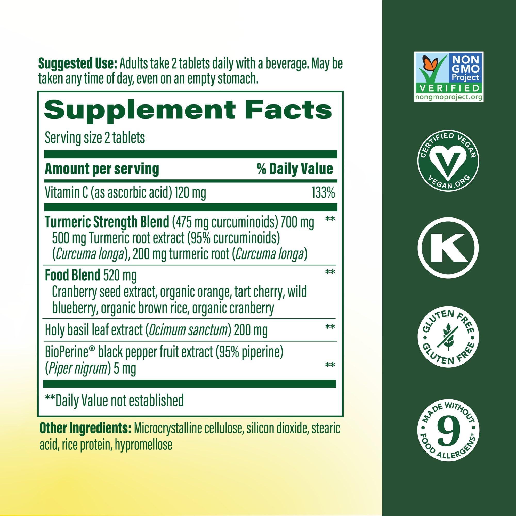MegaFood turmeric capsules on a clean surface for daily use.