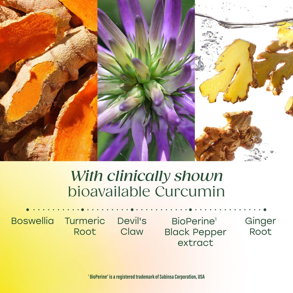 MegaFood Turmeric Curcumin bottle pouring capsules for on-the-go use.