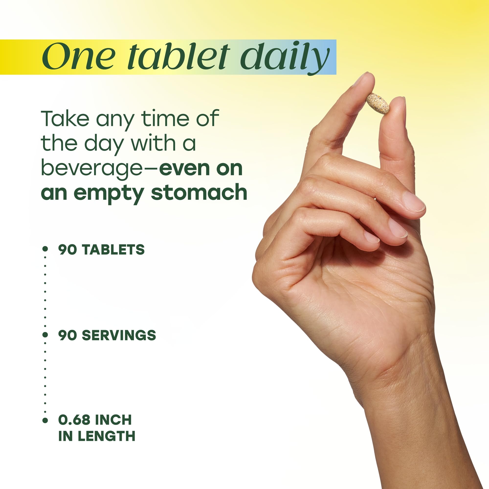 Vegetarian and non-GMO labeling on MegaFood Men 55+ bottle