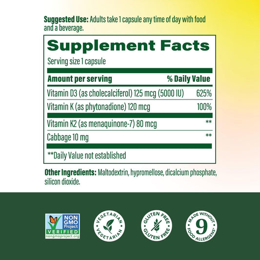 MegaFood Vitamin D3 K2 pills pack showing D3 and K2 synergy for bone health