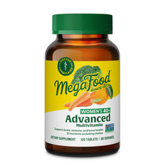 MegaFood Womens 40+ advanced multivitamin bottle for daily energy support