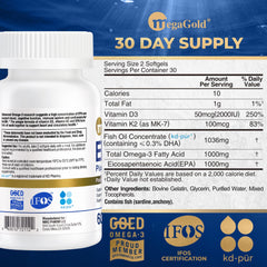 MegaGold Pro taste-free burpless formula for easier daily omega-3 intake.