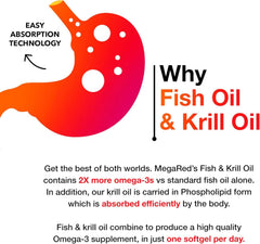 MegaRed Antarctic krill sourcing label over ocean imagery.