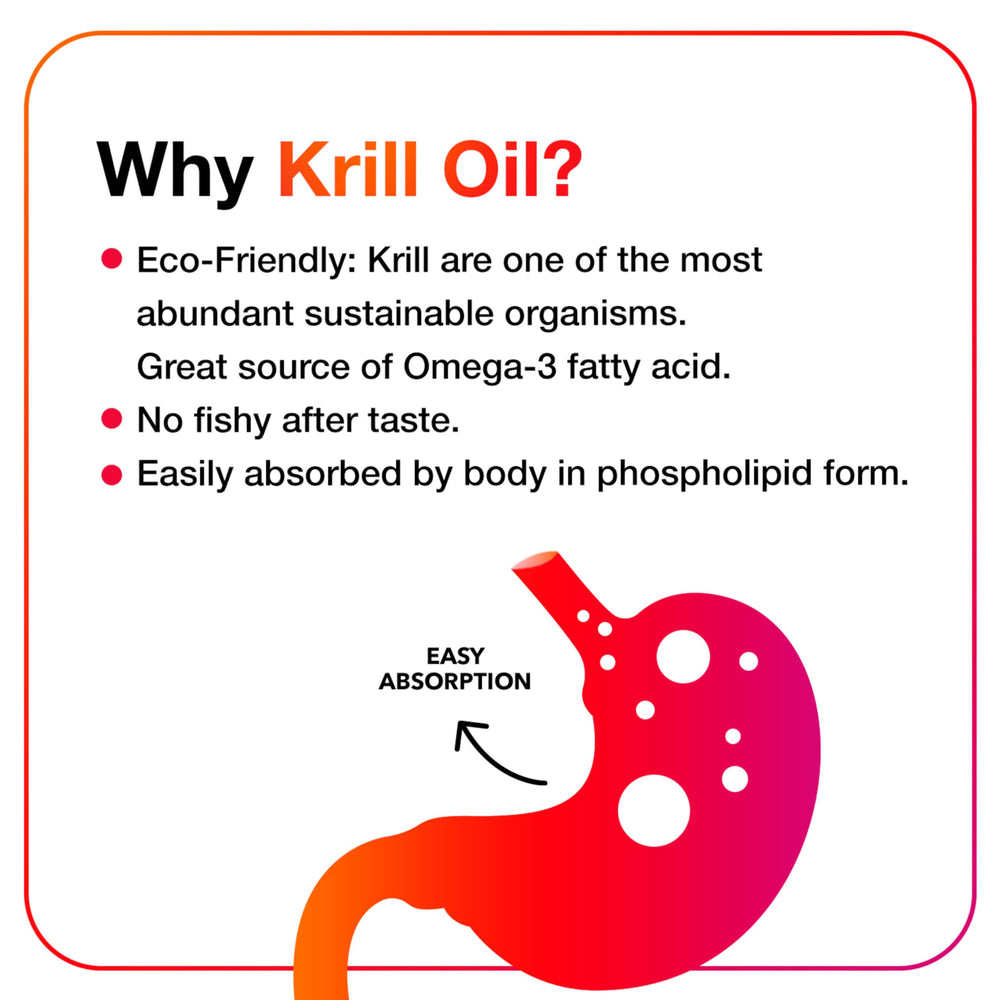 Astaxanthin-rich krill oil capsules for antioxidant-friendly support.
