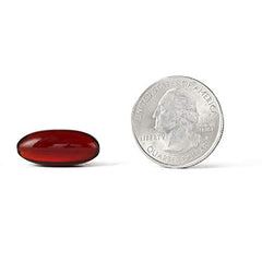 Megared softgel portion equals two standard capsules concept