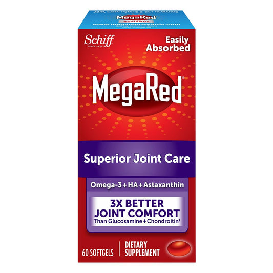 Megared Joint Care bottle with softgels for daily omega-3 support.