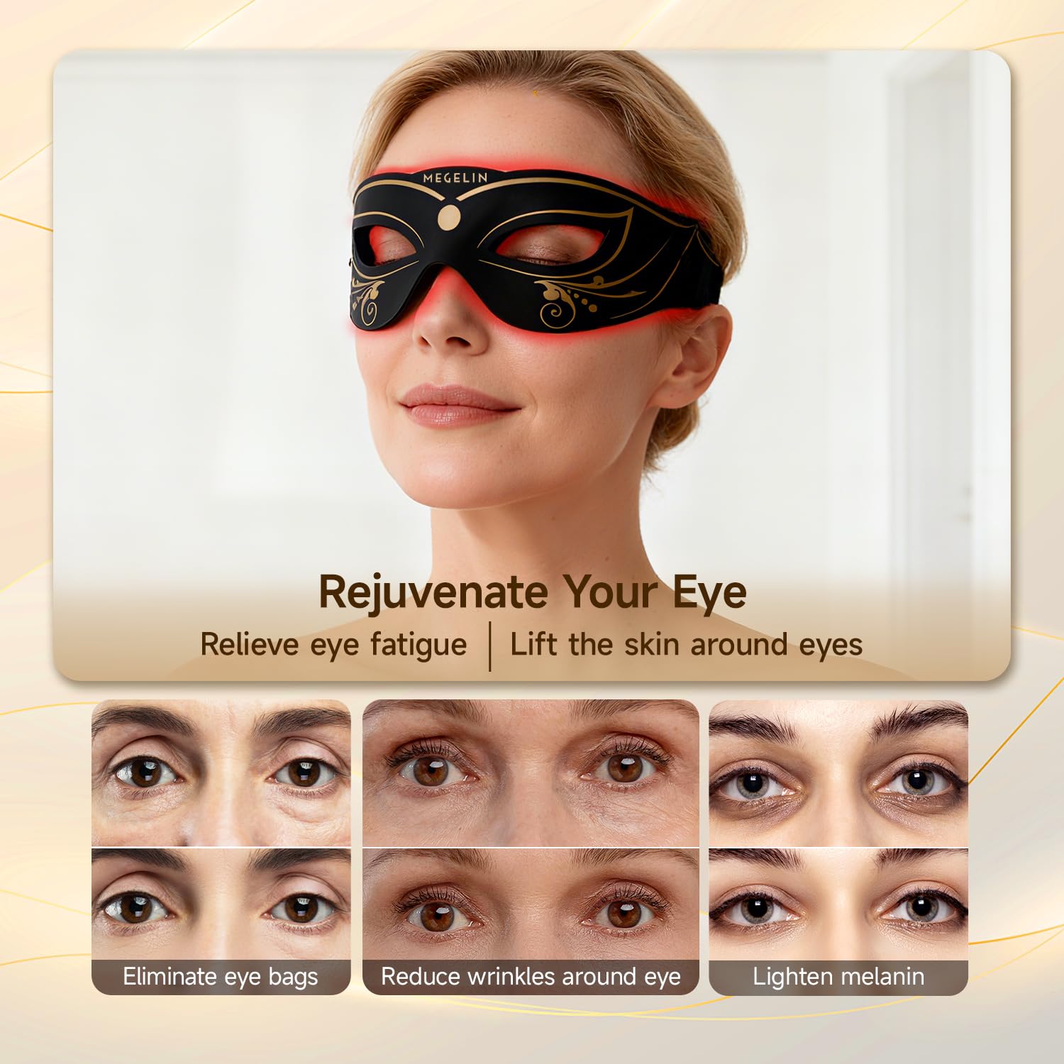 MEGELIN deep-penetration red light demonstrates skin texture support.