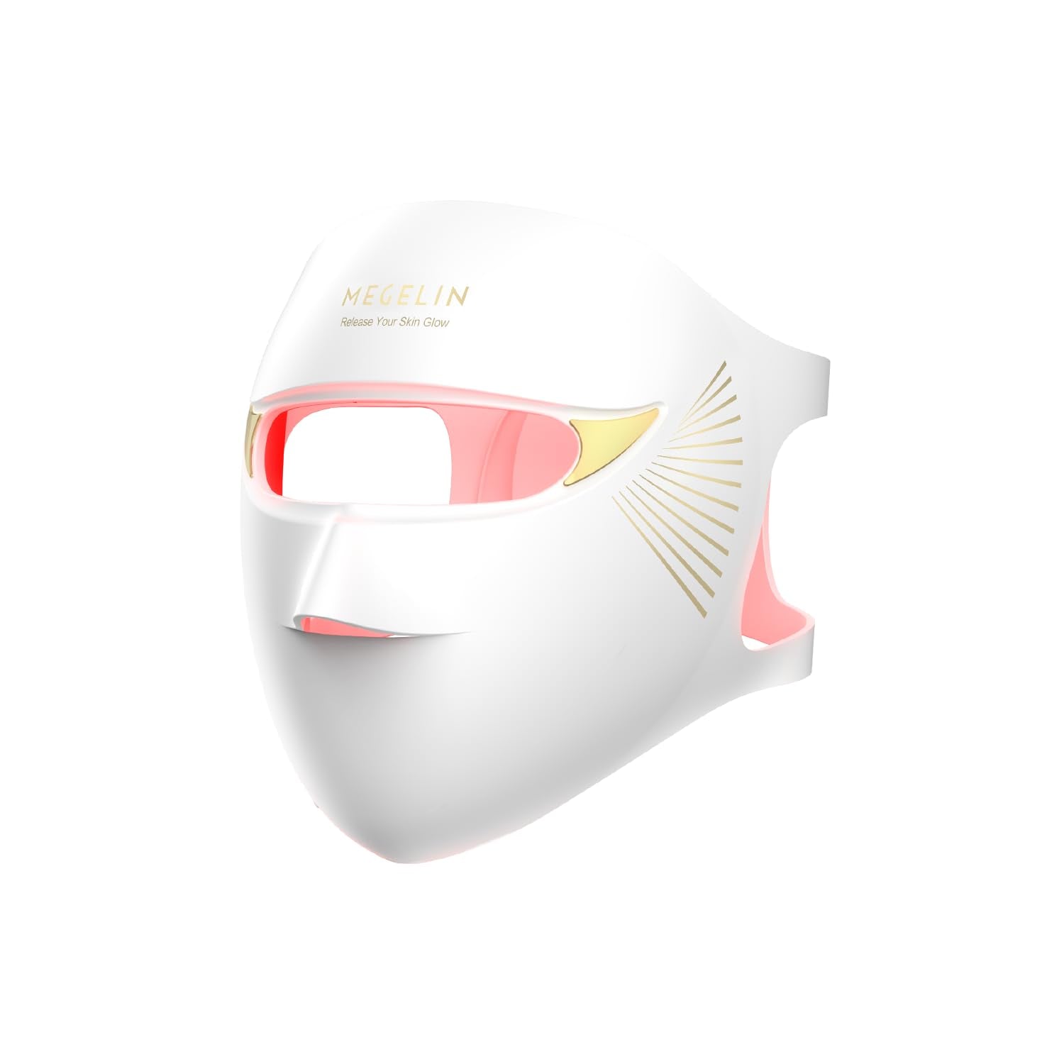 Megelin Duo-Lux mask close-up showing comfortable light fit for daily use