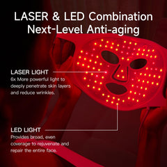 MEGELIN Upgrade LED mask side view with adjustable strap for comfortable wear.