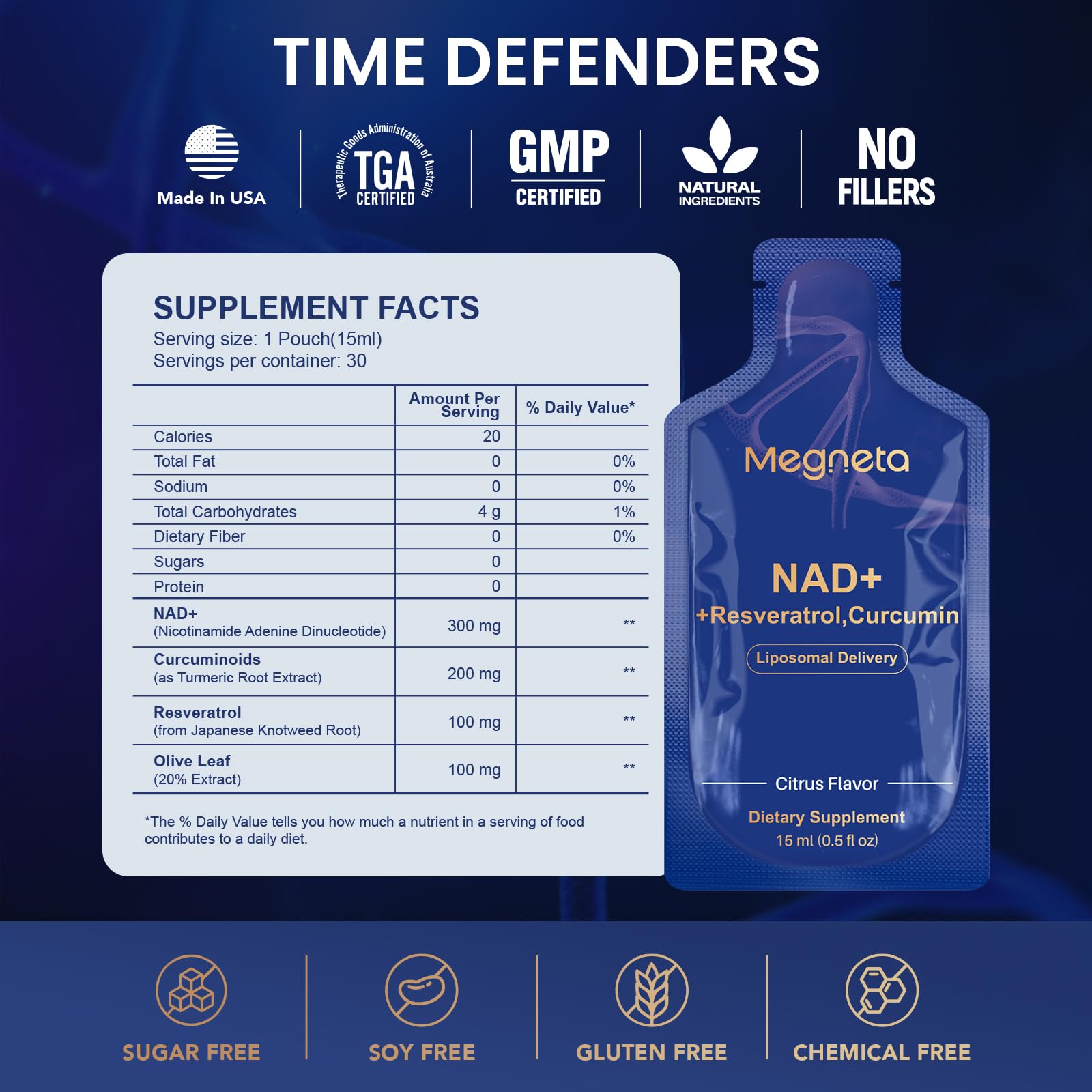 MEGNETA cool, dry storage reinforces freshness of the NAD+ liquid.