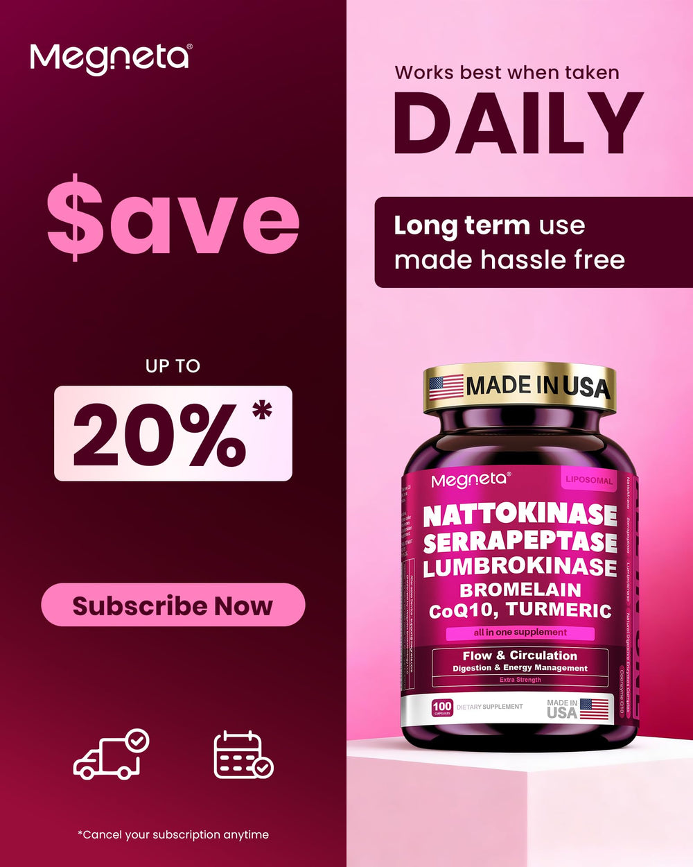 MEGNETA high-potency enzyme blend in capsules
