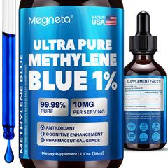 MEGNETA Methylene Blue Drops bottle with 1% solution for brain energy support
