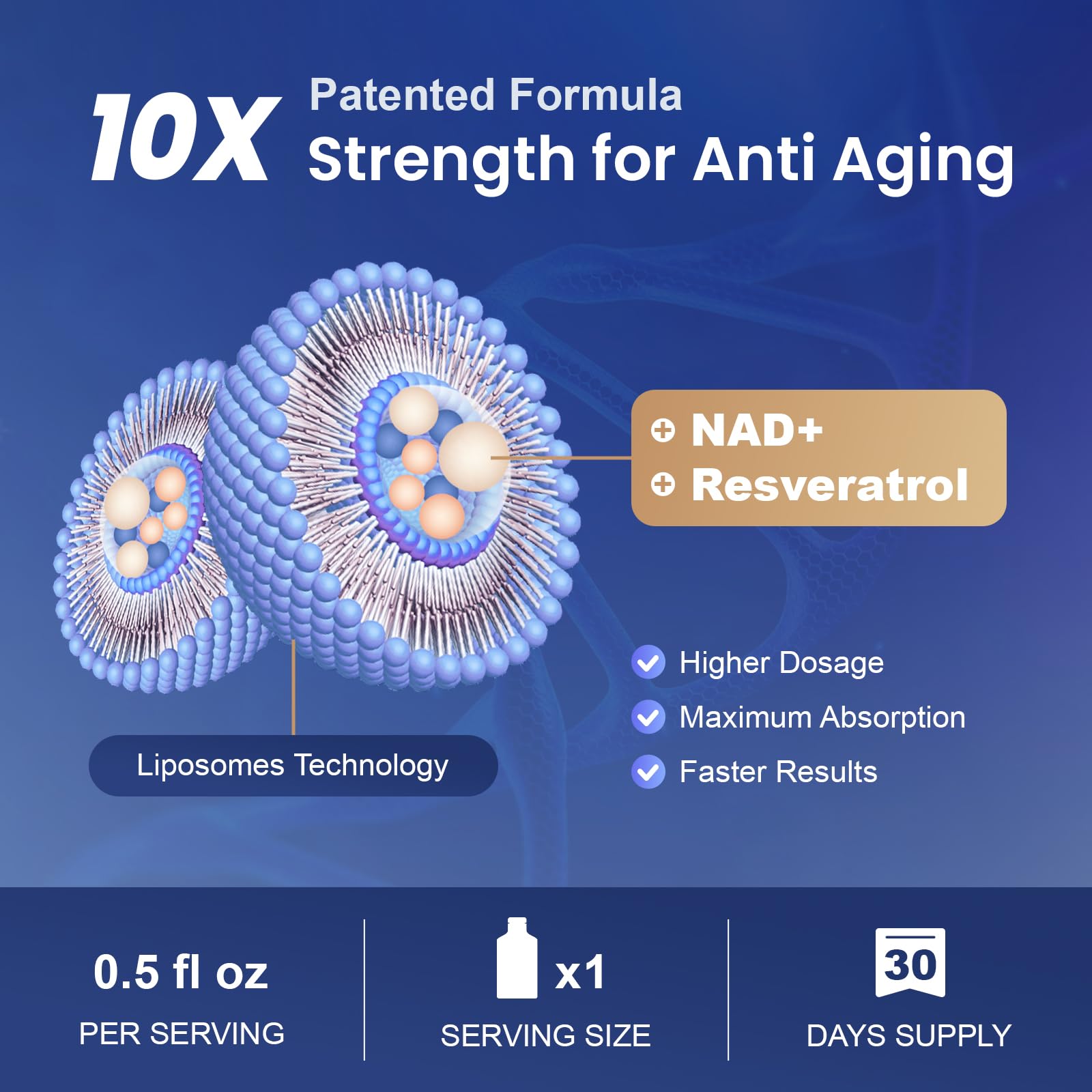 MEGNETA Liposomal NAD+ liquid pour demonstrates convenient on-the-go dosing and synergy.