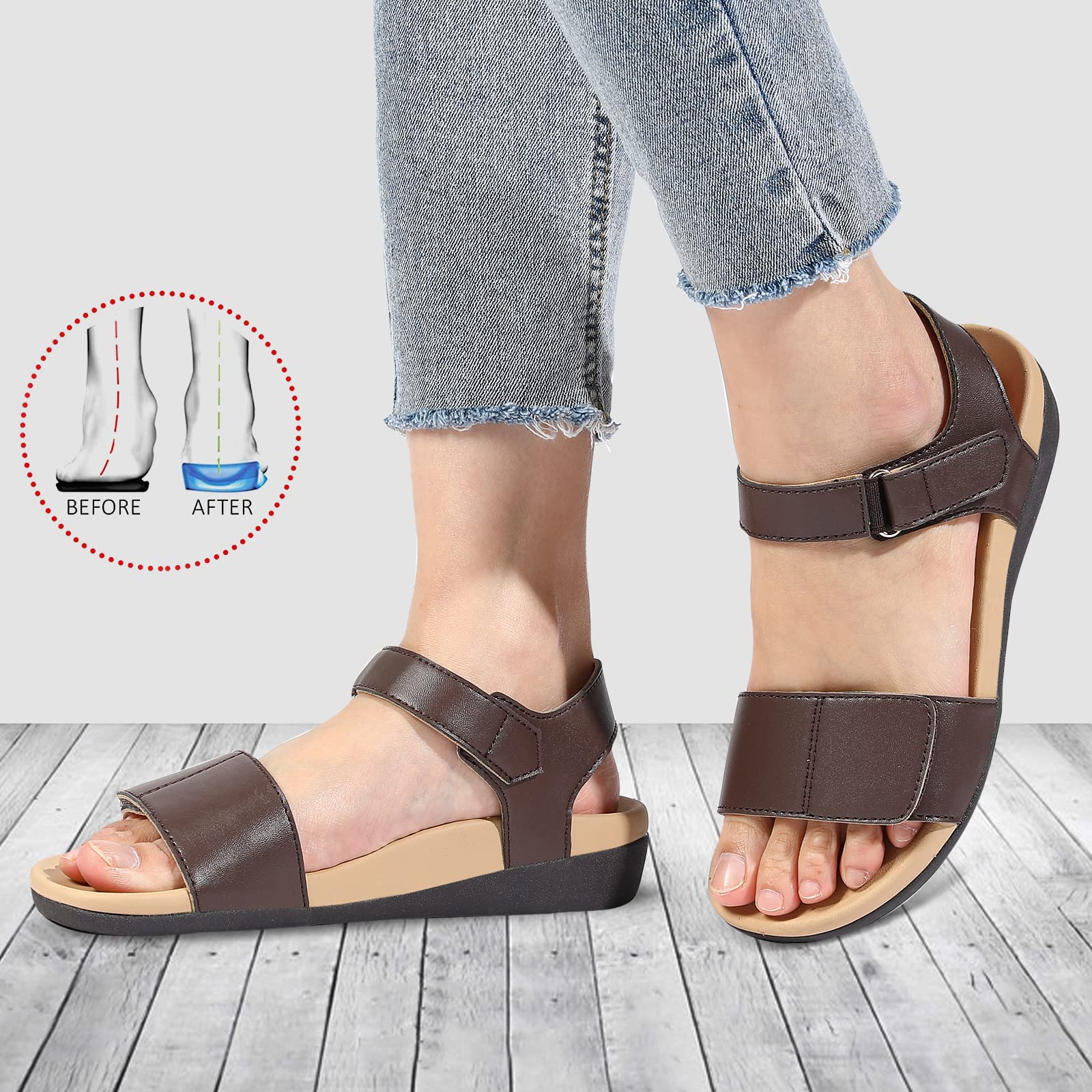 MEGNYA open-toe double-strap sandals with adjustable fit for all-day ease.