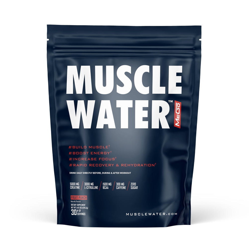 MEGO Muscle Water bottle pour for a ready-to-drink energy boost