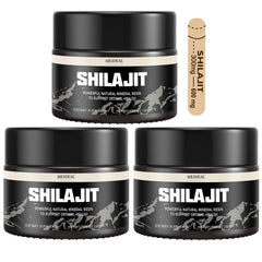Meideal Shilajit resin in a jar showing rich amber color for natural energy support