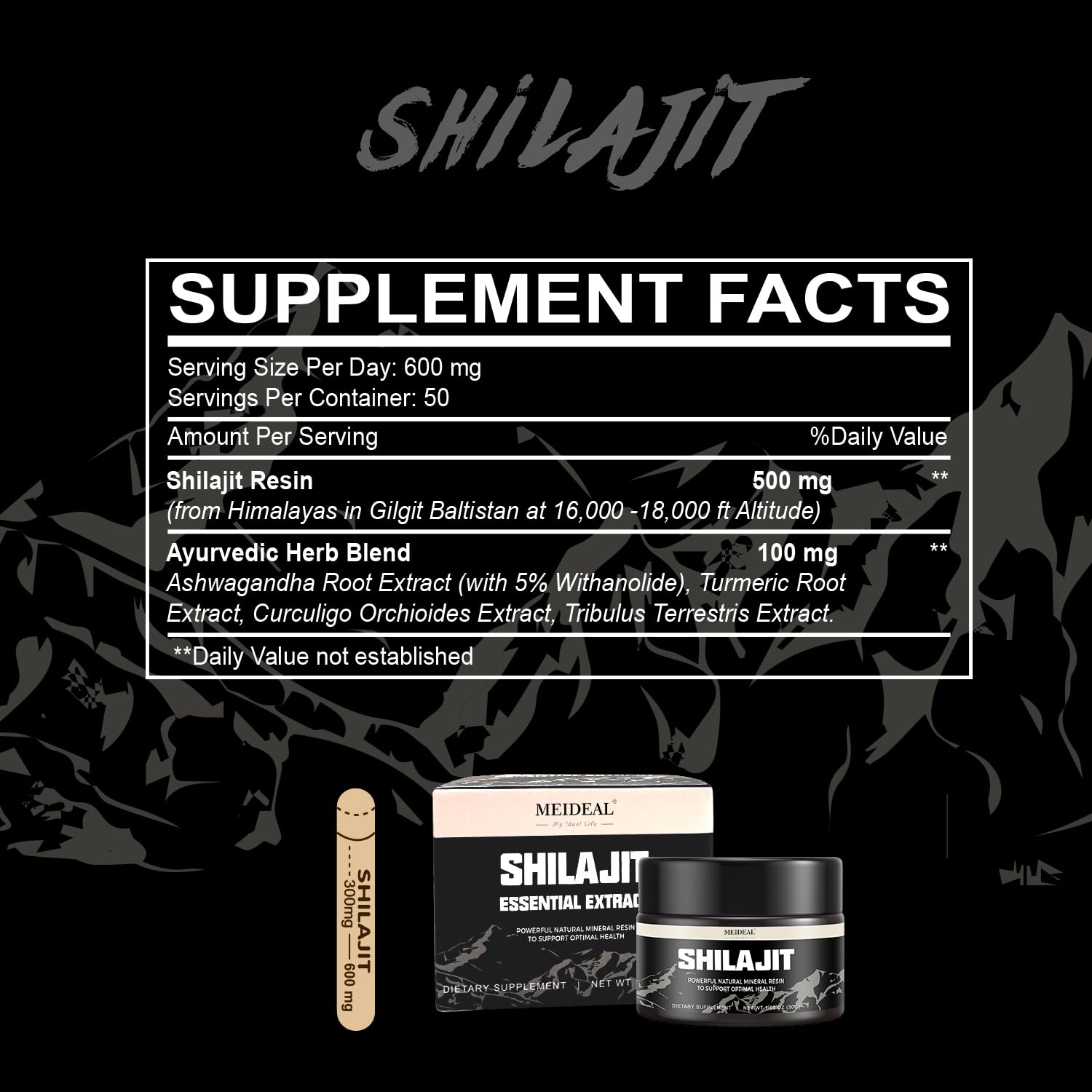 Meideal Shilajit resin taste-test suggests convenience in a warm beverage.