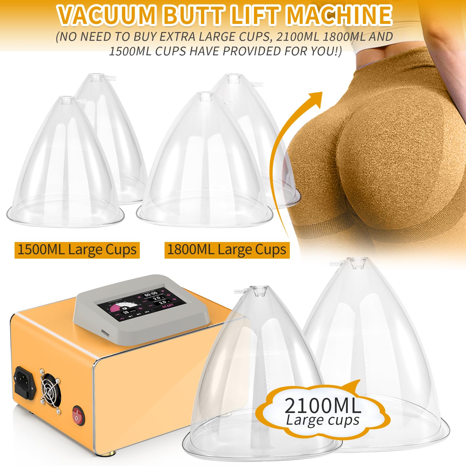 Meifuly 1800ml cup enables broader coverage for spa-grade body cupping experiences.