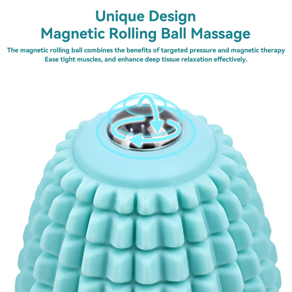 Meifuly massage ball shows three vibration modes for customizable deep-tissue relief.