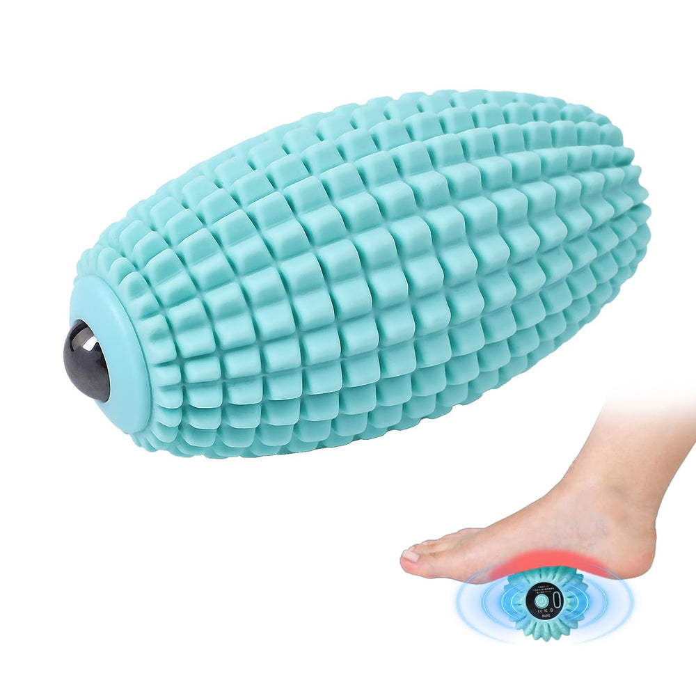 Meifuly vibrating foot massage ball targets plantar fasciitis for soothing heel relief.