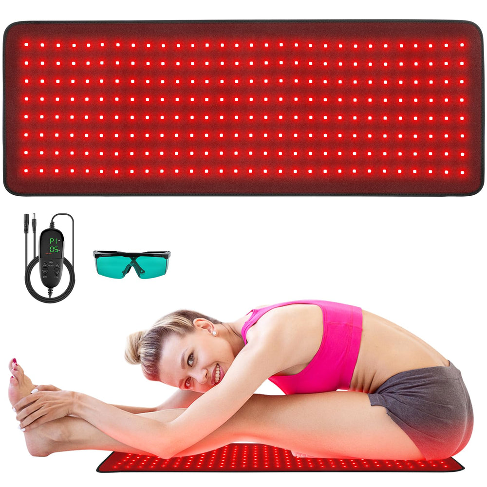 Meiye red light therapy pad, front view, showing full-body coverage for targeted relief.
