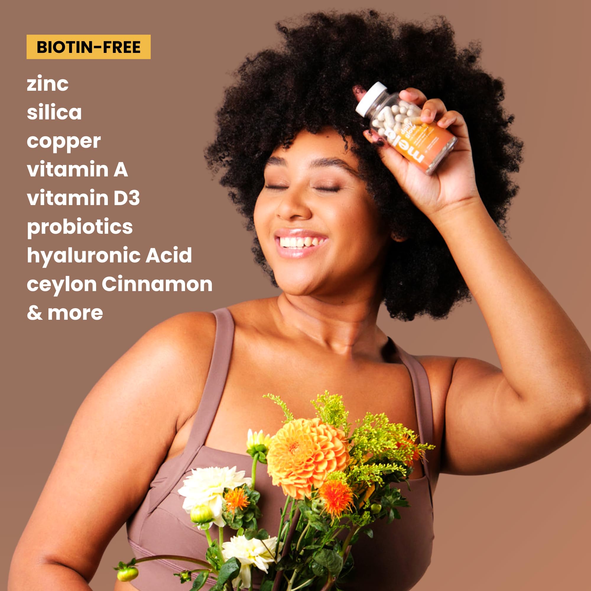 Hyaluronic acid component featured in Mela Daily Glow for hydration