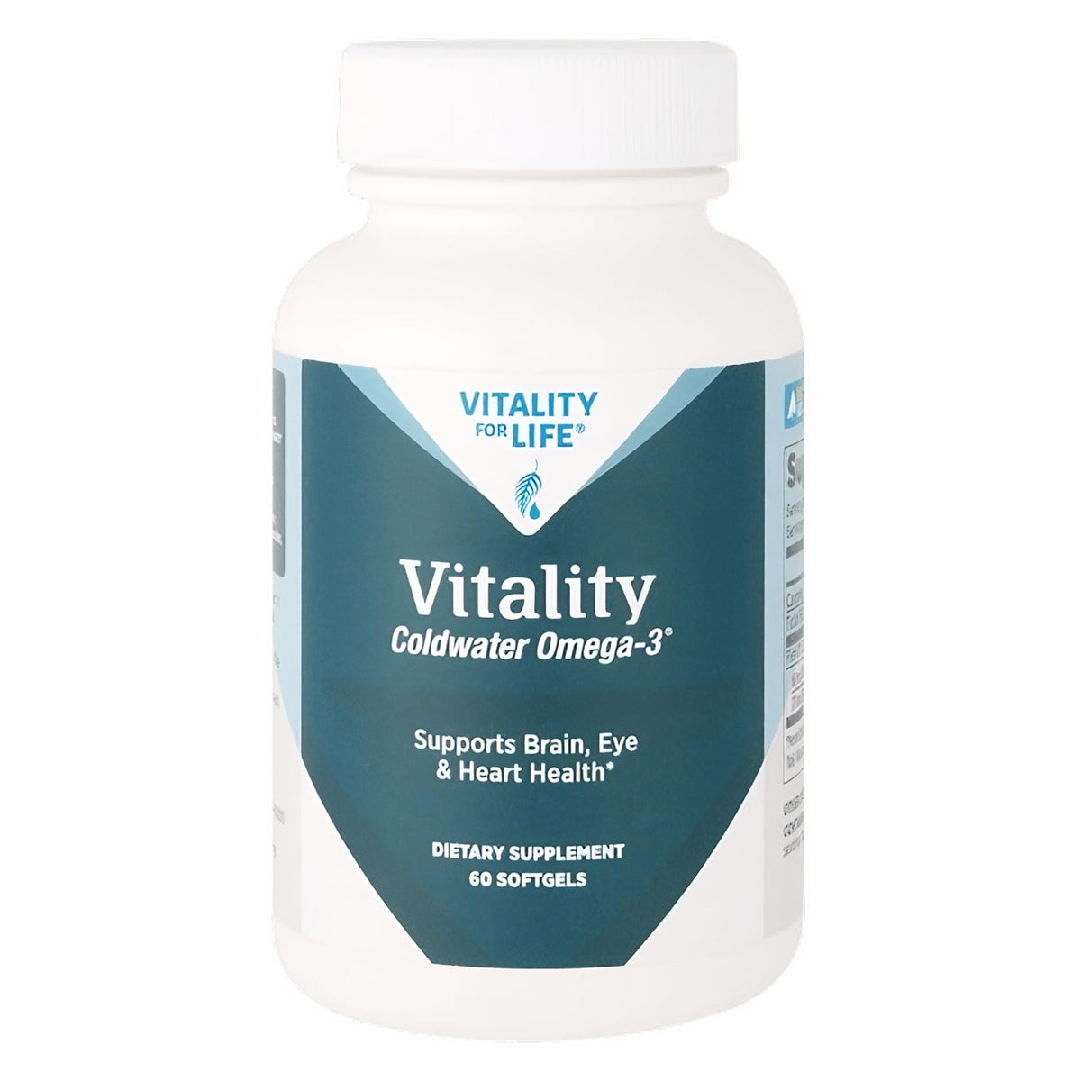 Melaleuca Coldwater Omega-3 bottle highlighting purity and easy daily use.