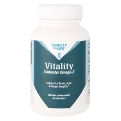 Melaleuca Coldwater Omega-3 bottle highlighting purity and easy daily use.