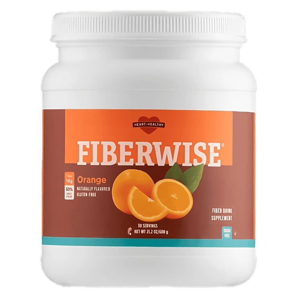 Melaleuca FiberWise Drink orange canister front view highlighting zero sugar formulation
