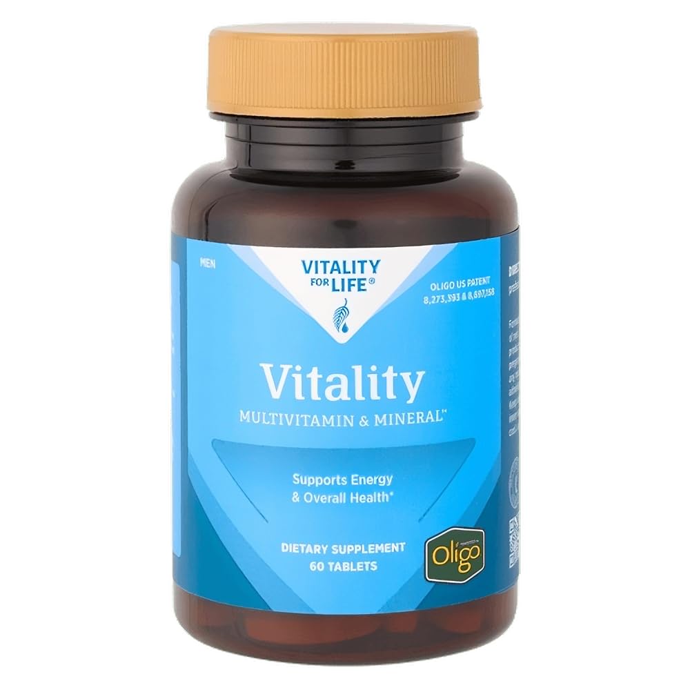 Melaleuca Vitality Men multivitamin bottle for daily energy support and overall wellness.