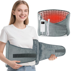 MELCAM heating pad front view demonstrates broad coverage for back and abdomen relief.
