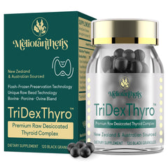 Meliorantheris TriDexThyro bottle and capsules for daily thyroid support.
