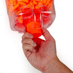 Soft foam Mellows earplugs offering comfortable, low-pressure fit.