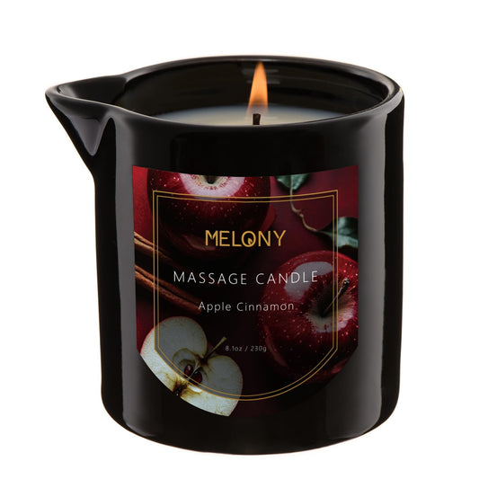 MELONY apple cinnamon front jar view showing elegant packaging and calming scent