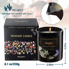 MELONY candle texture on skin showing non-greasy, hydrating massage oil
