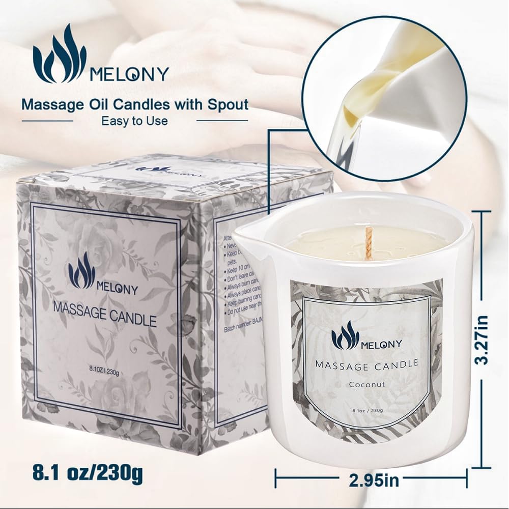 MELONY massage candle application with creme demonstrating easy absorption