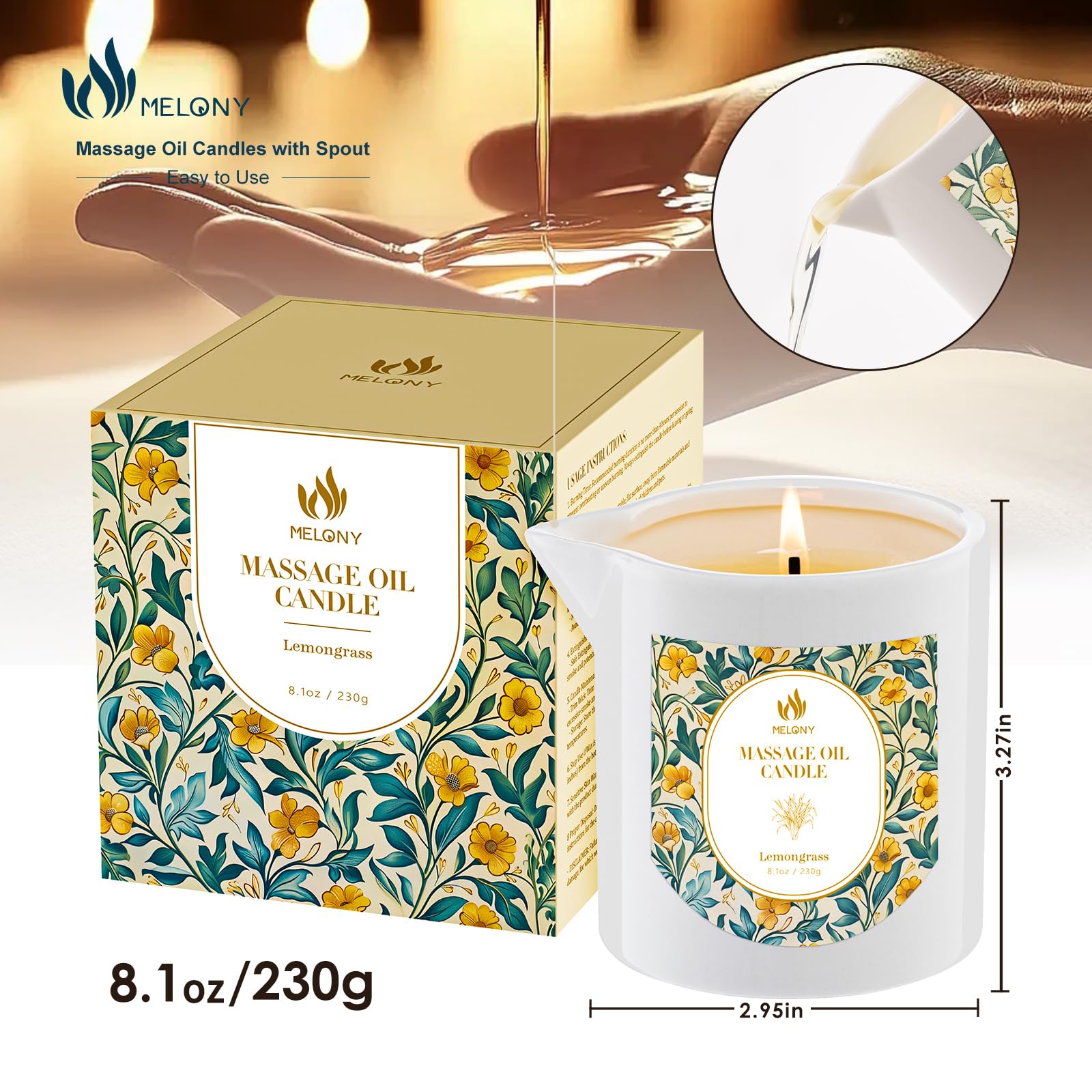 MELONY Premium essential oils scent enhances relaxation during self-care.