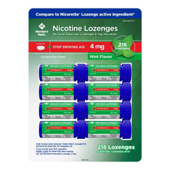 Members Mark 4 mg nicotine lozenge mint pack for on-the-go nicotine replacement
