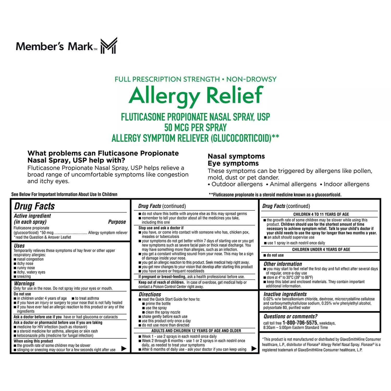 Close-up of Members Mark nasal spray mist for nasal comfort.