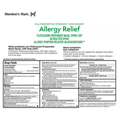 Close-up of Members Mark nasal spray mist for nasal comfort.