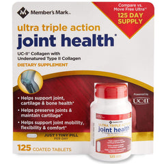 Member's Mark Ultra Triple Action Joint Health single-pill-per-day concept with bottle